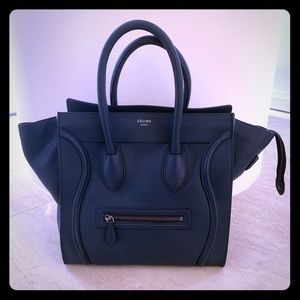 Celine Mini Luggage Handbag in Pebbled Calfskin
